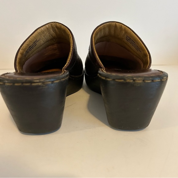 Born brown genuine leather slip on clogs mules S 8 EU 39 cottage core comfy Y2K - Picture 6 of 10
